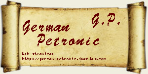 German Petronić vizit kartica